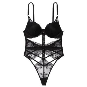 Victoria’s Secret Bombshell Rose Lace & Grommet push-up Teddy